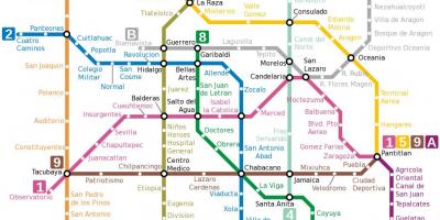मेक्सिको सिटी ट्यूब मानचित्र