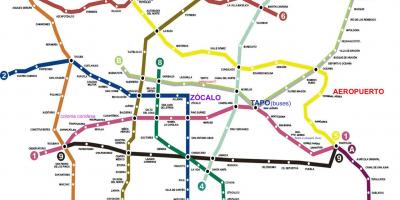 मेक्सिको सिटी ट्रेन का नक्शा