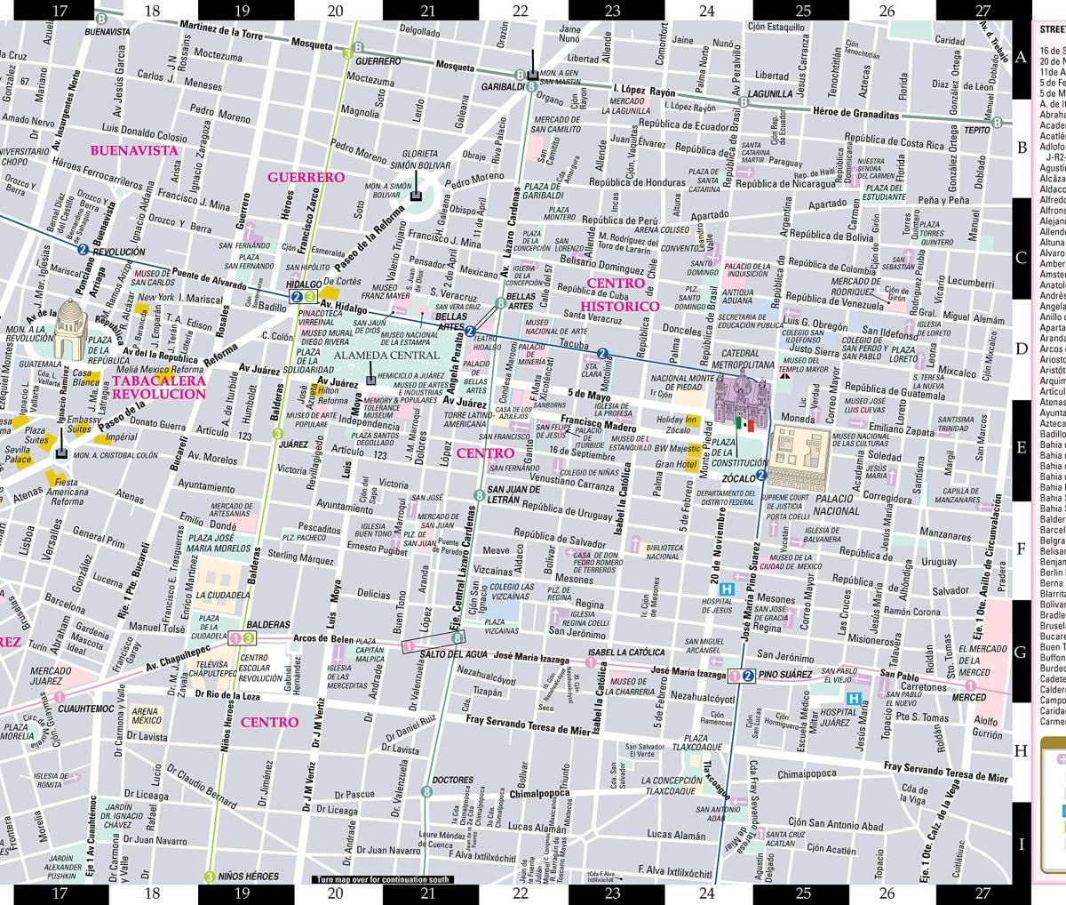 नक्शे के streetwise मेक्सिको सिटी