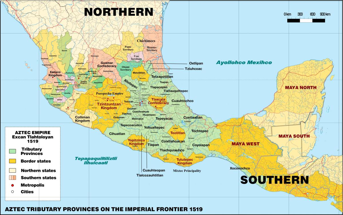 tenochtitlan मेक्सिको के मानचित्र