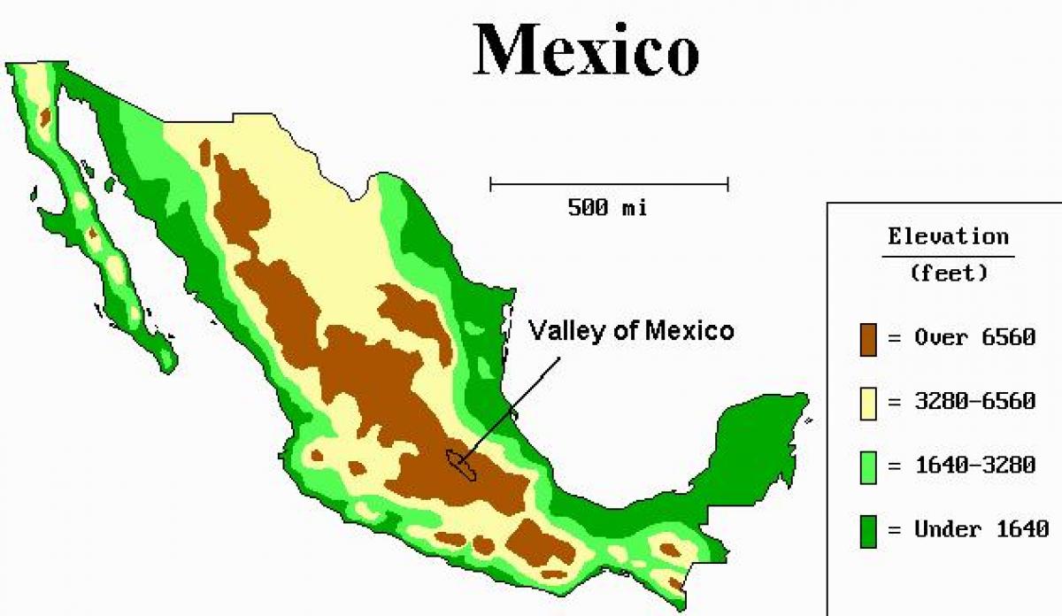 नक्शे के मेक्सिको की घाटी
