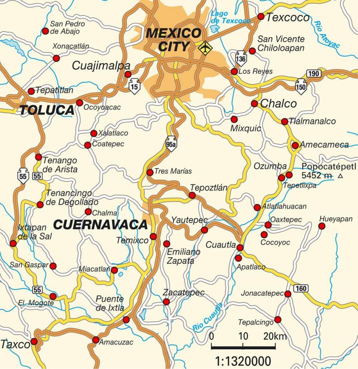 ciudad मेक्सिको के मानचित्र