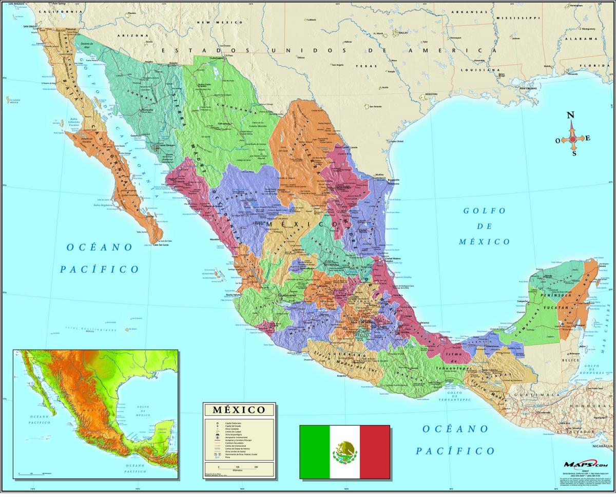 नक्शा मेक्सिको के शहर, ज़िप कोड