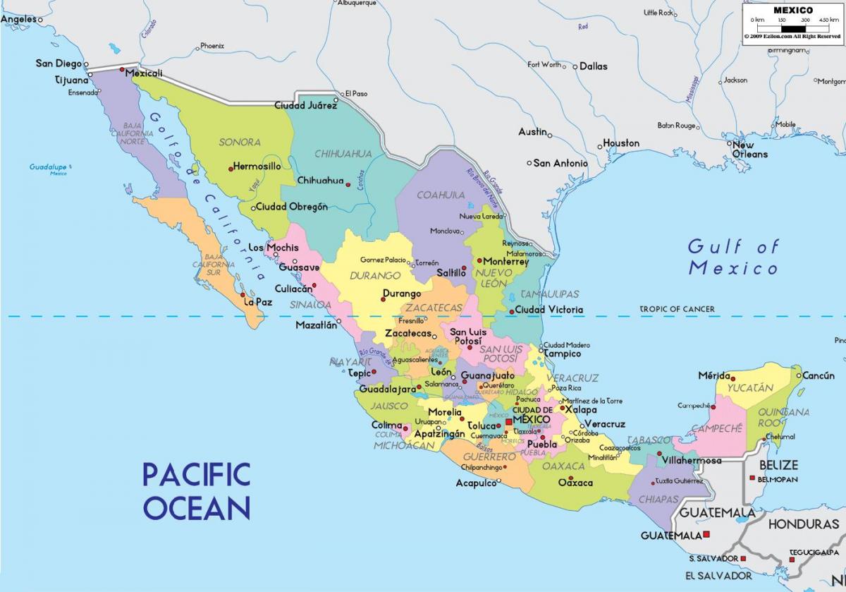 नक्शे के मेक्सिको सिटी राज्य