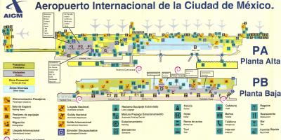 मेक्सिको सिटी अंतर्राष्ट्रीय हवाई अड्डे का नक्शा